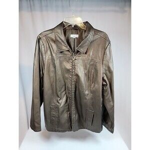 Vintage Susan Graver Jacket Metallic Brown XL Single Stitched Polyurethane 81893